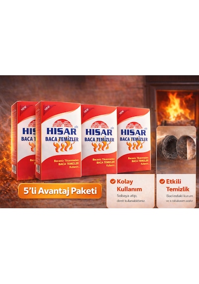 Hisar Elit Baca Temizleyici Soba Ve Şömine İçin Kurum Temizleme Ürünü 5 Adet
