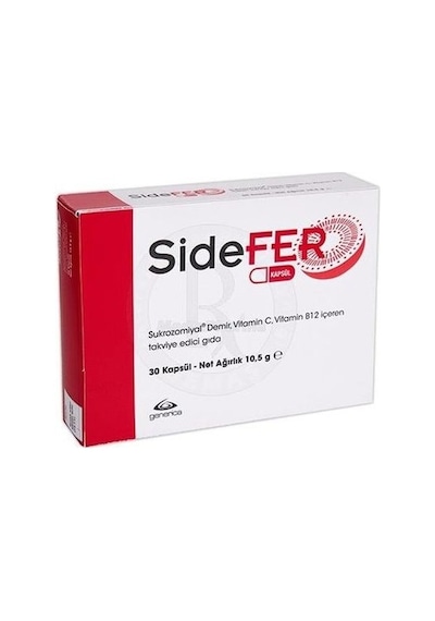 Sıdefer Sukrozomıyal 30   Kapsül Demir Vitamin C Vitamin B12