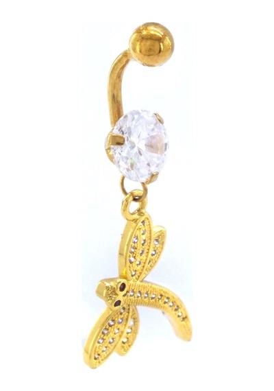 Ferizz Altın Kaplama Zirkon Taşlı Yusufçuk Piercing Prc-115 Altın