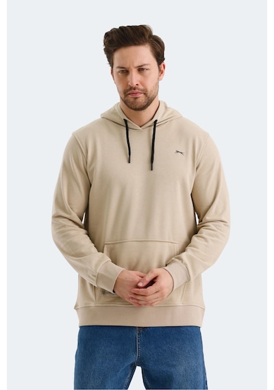 Slazenger Obra In Erkek Kapüşonlu Cepli Bej Sweatshirt Bej