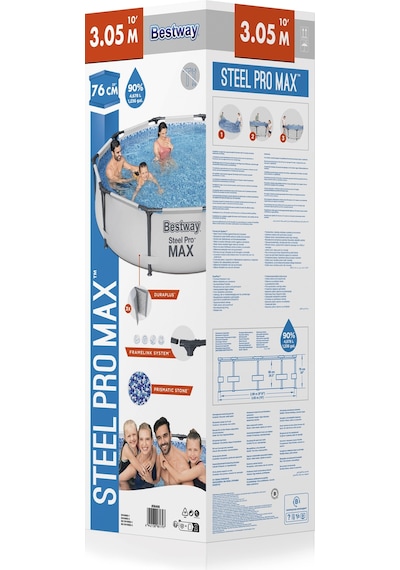 Bestway Steel Pro Max Gölgelikli Yer Üstü Prefabrik Havuz 305cm X 76cm 56406 Bw608