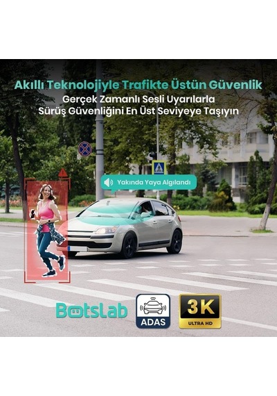Ayrex Botslab G300h Pro Adas 3k Ön+arka Wifi+gps 150 Geniş Açı Gece Görüşlü Araç İçi Kamera Dash Cam Araç