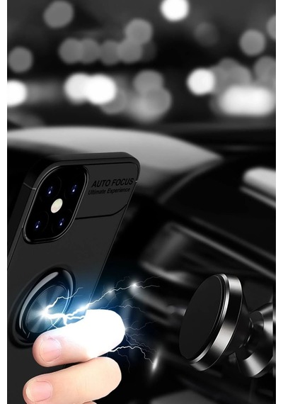 Lvsqvr Newface Apple Uyumlu iPhone 12 Mini Kılıf Range Yüzüklü Silikon - Mavi