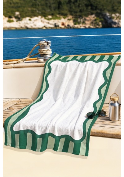Çizgili Çerçeve Detaylı Modern Plaj Havlusu - Yeşil Beyaz Minimalist Hızlı Kuruyan Mikrofiber Havlu Sessiz Dalgası Çizgili Çerçeve Detaylı Modern Plaj Havlusu - Yeşil Beyaz Minimalist Hızlı Kuruyan Mikrofiber Havlu Sessiz Dalgası