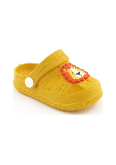 Daye Bk1001 Kaydırmaz Aslan Desenli Çocuk Sandalet Terlik Sarı
