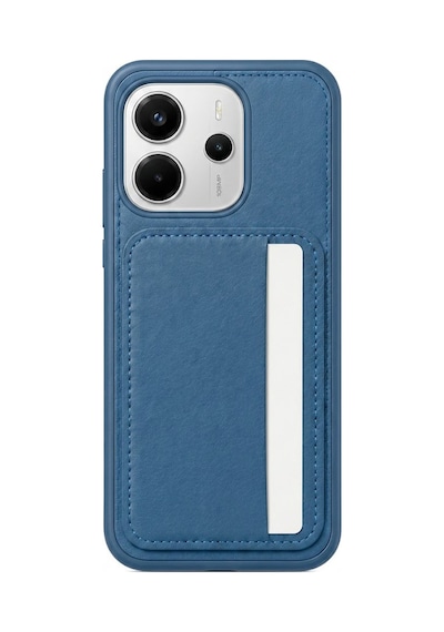 Cardx Redmi Note 14 4g Uyumlu Vegan Deri Kartlıklı Kamera Korumalı Kılıf Lacivert