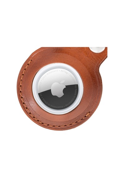 Apple Uyumlu AirTag  Deri Anahtarlık Arta RST2EF Taba