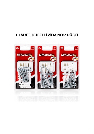 Medalyan Dl-34 Dübelli Vida - 4x40 Mm 10 Adet- 12'li Paket
