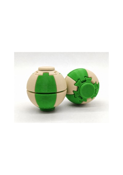 Alvera Press Küresi 3d Baskı Dönüşen Mekanik Fidget Stres Oyuncağı-yeşil-bej 06990517