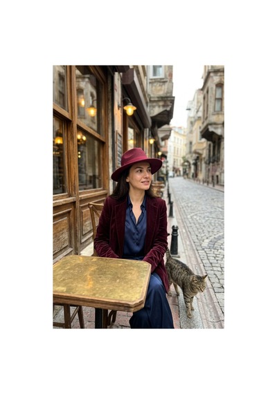 Emybox Kadın Kaşe Kovboy Şapka Geniş Siperlikli Fötr Kemerli Kışlık Şık Şapka Country Vintage Tarz Şapka Bordo