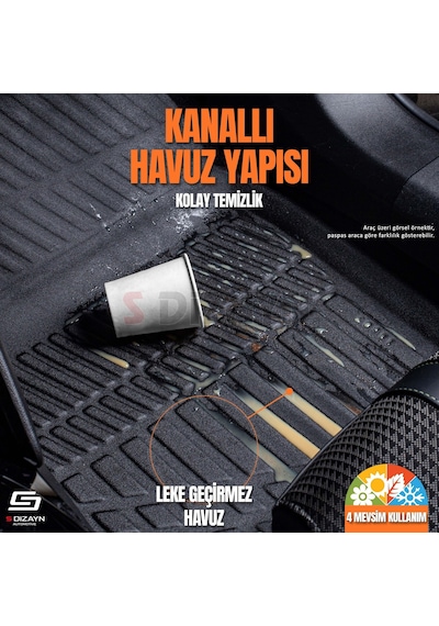 S-dizayn Vw Golf 4 3d Pro Havuzlu Paspas 1997-2005 A+ Kalite