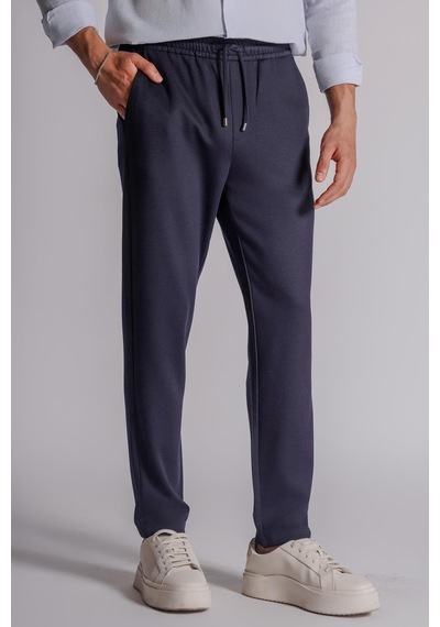 Braccas Erkek Yandan Cepli Beli Lastikli Relaxed Fit Jogger Pantolon Gri Lacivert