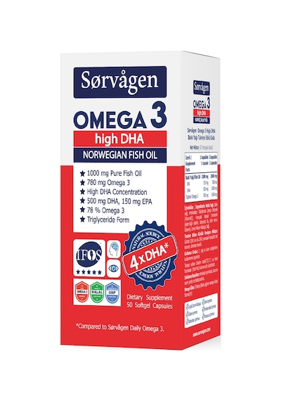 Sorvagen Omega 3 Yüksek DHA Balık Yağı 50 Yumuşak Kapsül