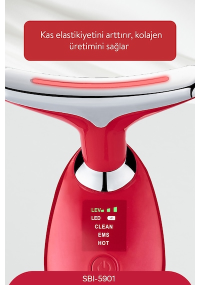 Sinbo Sbı-5901 Yüz Ve Boyun Bölgesi Sıkılaştırıcı - Kırmızı
