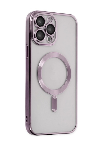 Apple iPhone Uyumlu 14 Pro Kılıf Kross Magneticsafe Kapak Mor Düz Renkli