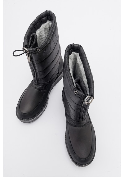 Luvishoes Vay Siyah Fermuarlı Kadın Kar Botu Siyah