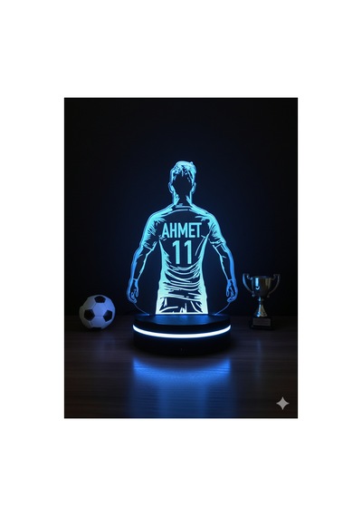 İsimli Futbolcu Tasarımlı Led Gece Lambası Kişiye Özel Hediye