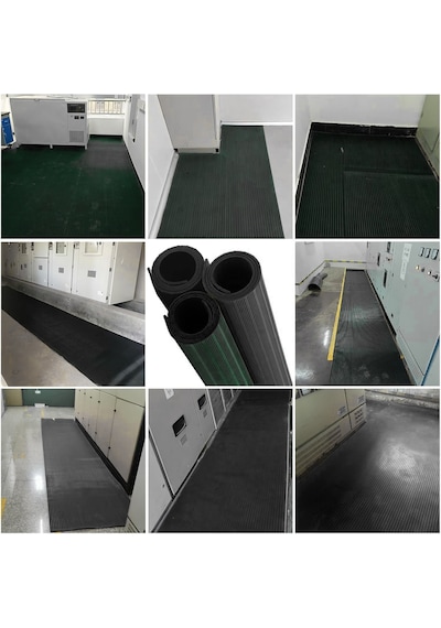 50x100 Cm İzole Halı 2 Mm 1 Kv Elektrik Yalıtkan Paspas İş Güvenliği Pano Önü Halısı 50100