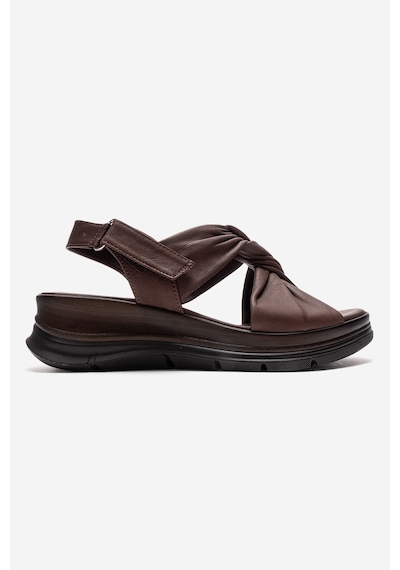 Luvishoes Oara Kahverengi Cilt Hakiki Deri Kadın Sandalet
