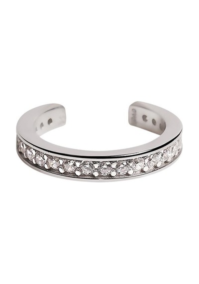 Kuyumcudukkani Tamtur Beyaz Taşlı Modelli Trend"ear Cuff"küpe-31123-w-w