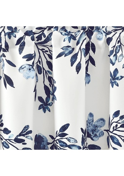 Lexroo Tanisha Oda Karartma Pencere Perdesi Saçağı, 45,72 Cm U X 132,08 Cm G, Lacivert Ve Beyaz