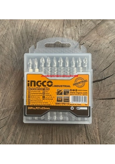 İngco Pro Pz1 25mm Yıldız Uç Sac Ve Sunta Vida Sıkma Ucu Pz1 İnce Bits Uç 20pcs Matkap Ucu