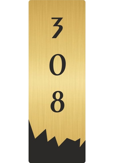 Metal Departman Kapı İsimliği, Yönlendirme Levhası 308 Dikey 5x20 Cm Altın Renk