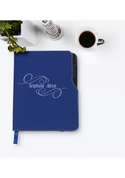 Kişiye Özel Isimli Lacivert Termo Deri Defter-3