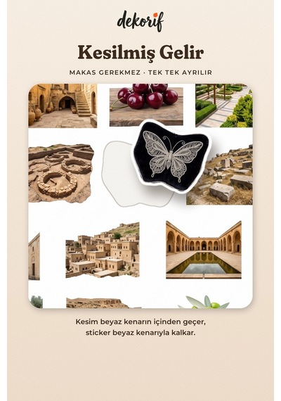 Mardin Sticker Seti 100 Adet - Taş Evler İrok Telkari Gerçekçi Ajanda Journal Defter Laptop Çıkartma Çok Renkli