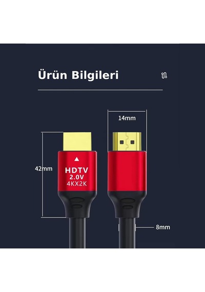 3 Metre Hdmı 2.0 Kablo 4k 60hz Uhd Görüntü Aktarım Kablosu Cb-20