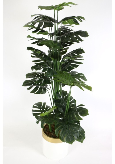 Yapay Çiçek Deposu Yapay Deve Tabanı Ağacı Metal Saksıda 180 Cm Monstera Deliciosa