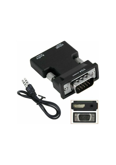 Hdmi To Vga Kablo Çevirici Dönüştürücü + Ses Destekli Mg-2163 (468077435)