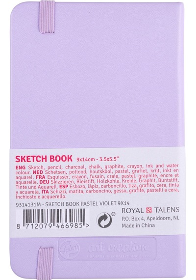 Talens Sketchbook Sert Kapak Eskiz Çizim Defteri 9x14 Cm Lila