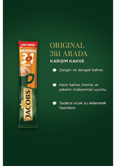 Jacobs 3'ü 1 Arada  Karışım Kahve 80 Adet 40'lı Kutu x 2