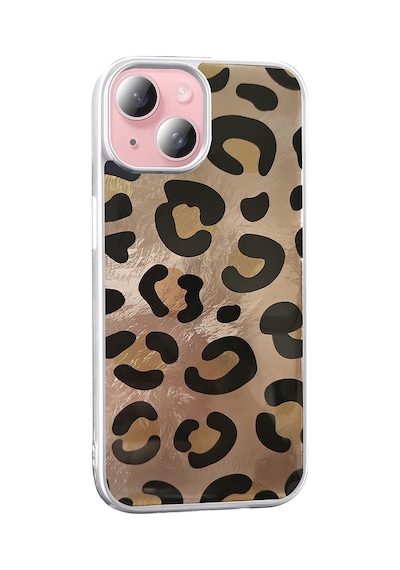 Apple     Uyumlu iPhone 13 Kılıf Desenli Zore Mep Kapak Gri Leopar