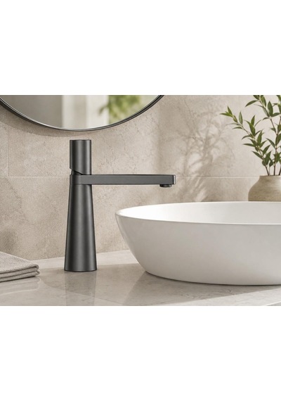 Arco Kısa Lavabo Bataryası Mat Füme