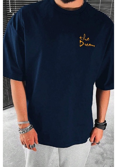 Unisex The Dream Baskılı Tasarım Tshirt Lacivert