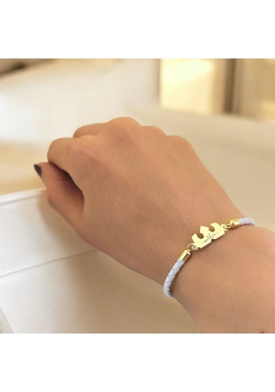 Archin Anne Temalı 14 Ayar Altın Plakalı Doğal Beyaz Derili Taç Motifli Hediye Bileklik-465sembol Anne Archin Anne Temalı 14 Ayar Altın Plakalı Doğal Beyaz Derili Taç Motifli Hediye Bileklik-465sembol Anne