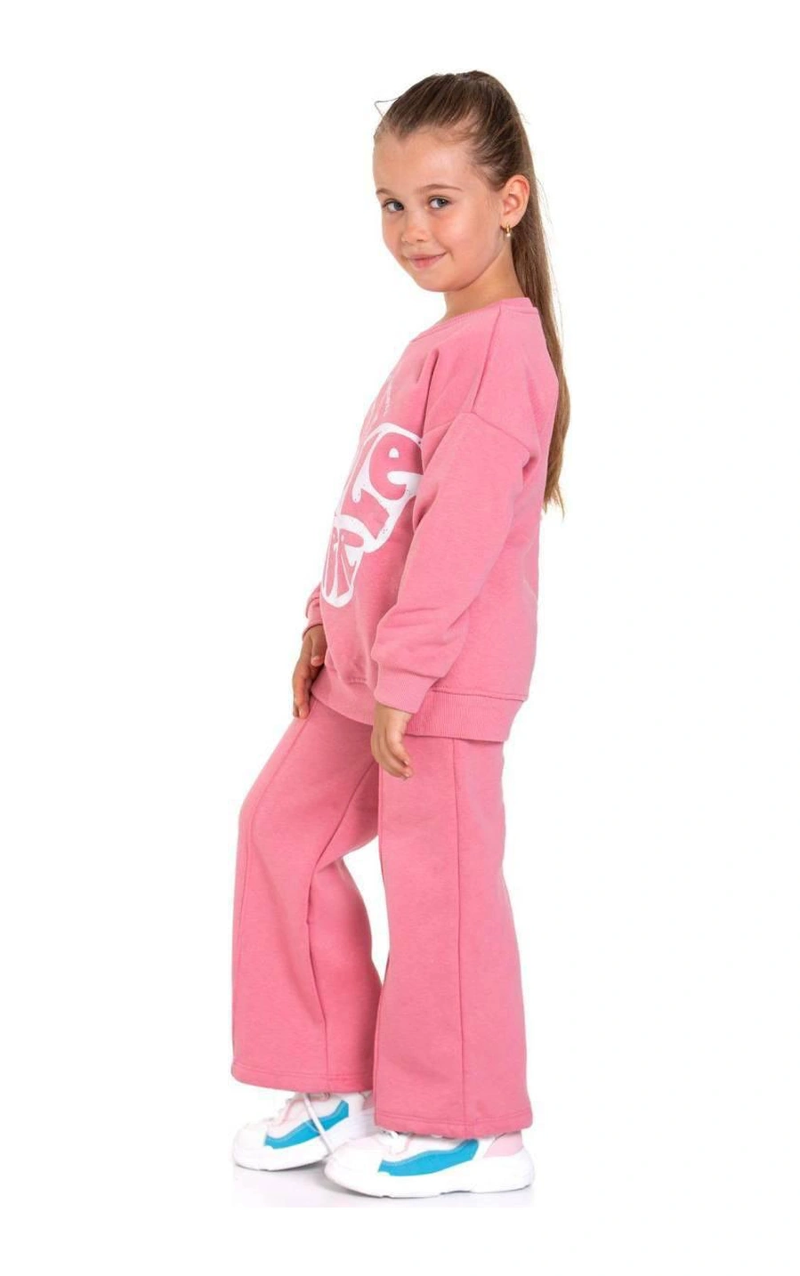 Cg Kids Little Dreamer Baskılı Pembe Şardonlu Kız Takım Koyu Pembe Beyaz