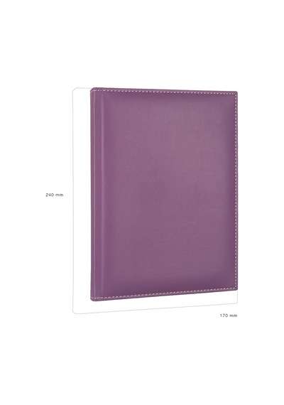 2K 2026 Yeni Yıl Deri Kapak Ajanda Defter Tarihli Çizgili 17x24 CM - Lila