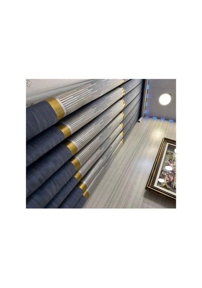 Amasra Ft614164 V-2501 Lacivert 1/3 Sık Pileli Fon Perde Apm Cok Renkli