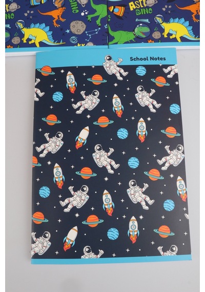 3 Adet A4 Defter Seti Astro Dino Explorer Collection 2 Adet Çizgili Defter Ve 1 Adet Kareli Defter 80 Yaprak Altın