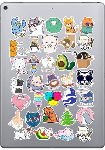 Komik Cats Seri 1 Sticker Seti Laptop Ajanda Notebook Tablet Telefon Defter Etiket Bullet Journal Diğer