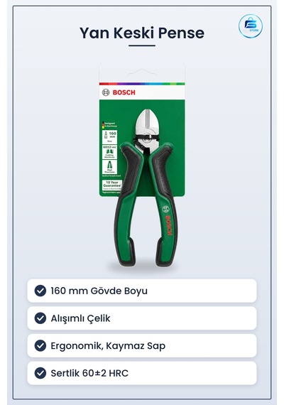 Yan Keski 160 Mm Ergonomik Sap Alışımlı Çelik Hassas Kesici Pense