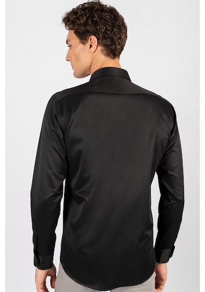Tudors Modern Slim Fit Uzun Kol Düz Erkek Gömlek-23972 Siyah Tudors Modern Slim Fit Uzun Kol Düz Erkek Gömlek-23972 Siyah