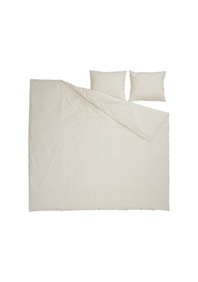 Ikea Solfıbbla Çift Kişilik Nevresim Seti, Bej-beyaz, 240x220/50x60 Cm