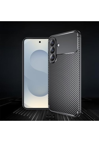 Spia Galaxy S26 İle Uyumlu Kılıf Siyah Karbon Silikon Orijinal Galaxy S26 İle Uyumlu, Siyah 50 x 22