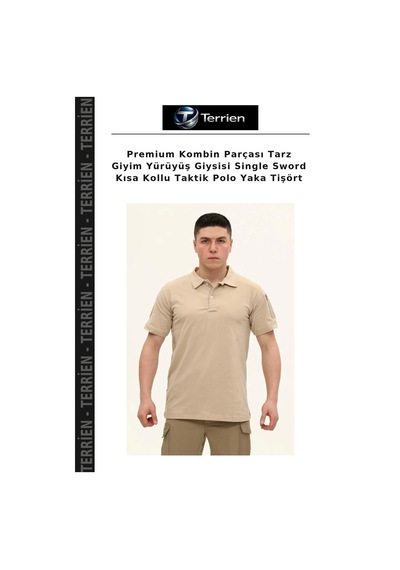 Terrien Premium Kombin Parçası Tarz Giyim Yürüyüş Giysisi Single Sword Kısa Kollu Taktik Polo Yaka Tişört Çok Renkli