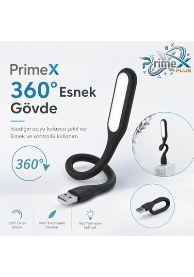 Px-40 Siyah Usb Led Esnek Usb Led Aydınlatma Güçlendirilmiş Beyaz Işık
