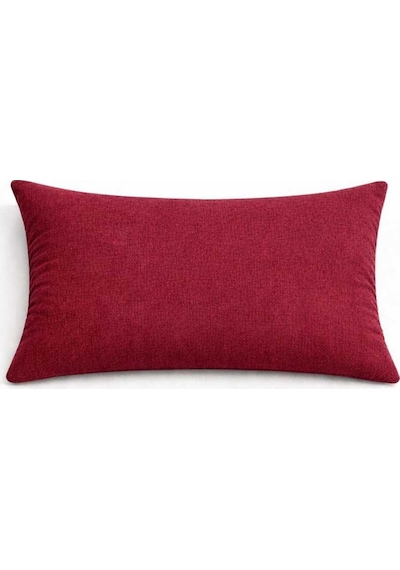 Kadife Dokulu Bordo Kırlent Yastık Kılıfı 2 Adet 45 X 45 Cm